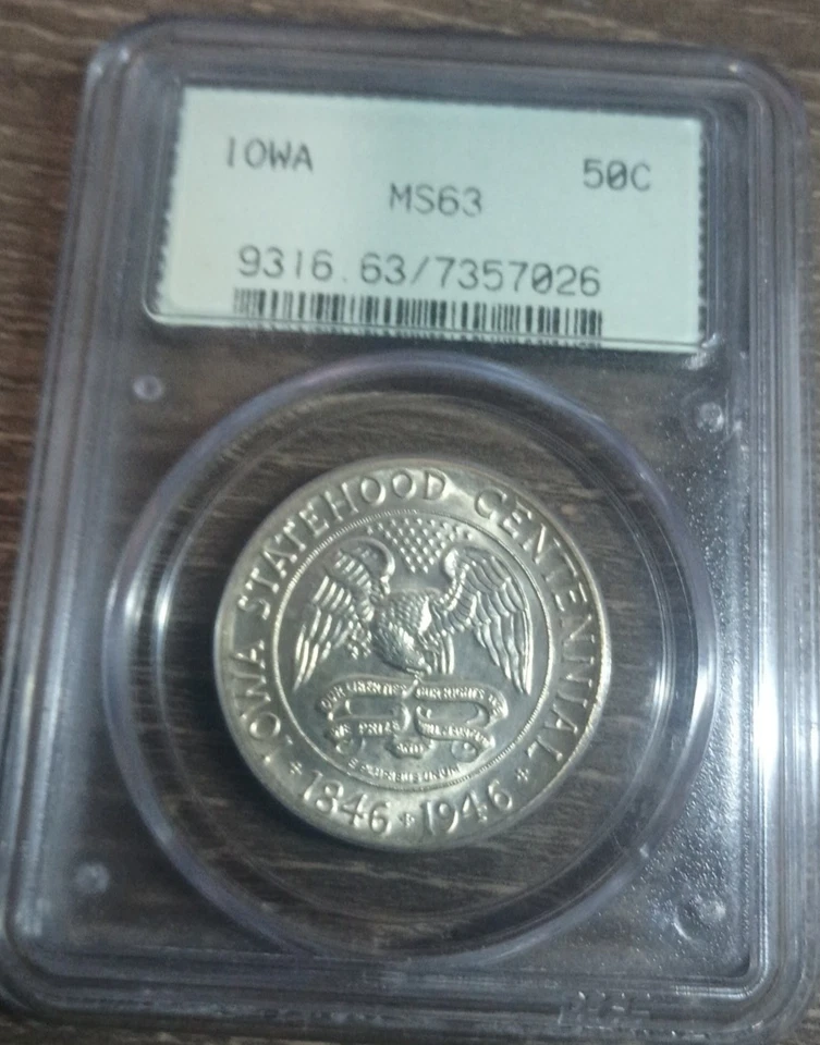 1946 Iowa Commemorative Half Dollar PCGS MS 63 Old Green Holder Generation 2.1A - Image 1 of 4