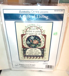 Vintage Jeanette Crews "Ein Geschenk des Lebens" gezähltes Kreuzstich-Set #8112-29-K *NOS* - Bild 1 von 8