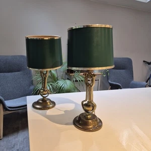 Pair Of Brass Ship Wall Light / Table Lamps - Antique Gimbal Playmit Lights - Picture 1 of 3