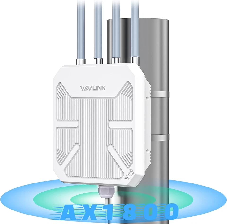 WAVLINK Wi-Fi 6 Outdoor Mesh Router/Ap/Repeater AX1800 Dual Band 2.4G 5G Long R