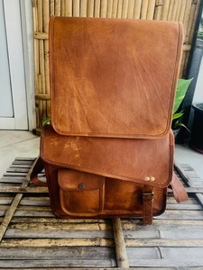 Maletín para hombre de cuero grueso de cabra real mensajero de colección bolso para computadora portátil - Imagen 1 de 5