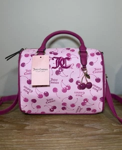 Juicy Couture Cherry On Top Satchel Purse Pink With Hot Pink - FREE SHIPPING - Picture 1 of 2