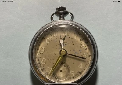 Vintage alarm pocket watch Renova 7 jewels Swiss for parts or to repair - Image 1 of 4