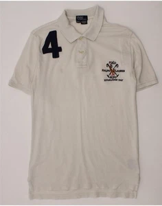 POLO RALPH LAUREN Boys Graphic Polo Shirt 12-13 Years Medium White Cotton BI07 - Picture 1 of 6
