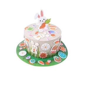 Easter DIY Bonnet Hat Kit for Kids, Make Your Own Bunny Flower Cardboard Hat, - Picture 1 of 7