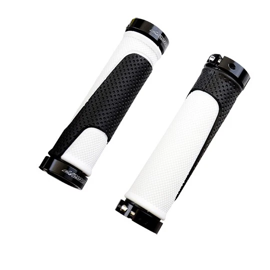 Progrip 997 dual density open end lock on mountain bike handlebar grips black-wh - Image 1 of 1