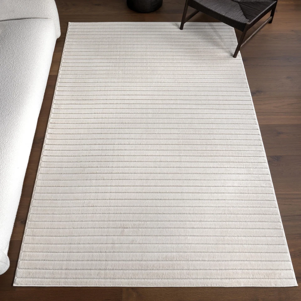 Amasha Striped 6' 7" x 9' Indoor/Outdoor Area Rug for Living Room Patio Deck ... - Image 1 of 4