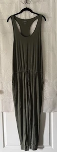 Aerie Women's Olive Green Sleeveless Drawstring Waist Jumpsuit  Large L - Picture 1 of 6