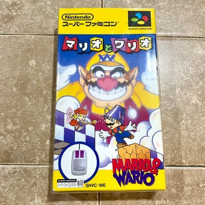 Authentic MARIO & WARIO CIB Nintendo Super Famicom Complete Game Freak Ships USA - Image 1 of 4