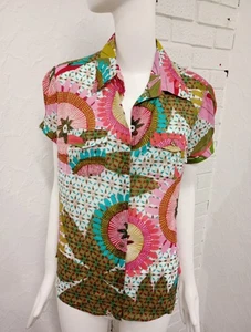 BNWT malvin Ladies Short Sleeved Silk Mix Blouse Size 12 - Picture 1 of 6