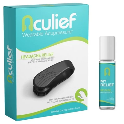 Acupressure Headache & Tension Relief Wearable Clip - 1 Pack (Regular, Black) - Image 1 of 4