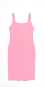 Zara Women's Pink Bodycon Midi Dress Size 12 - Picture 1 of 12