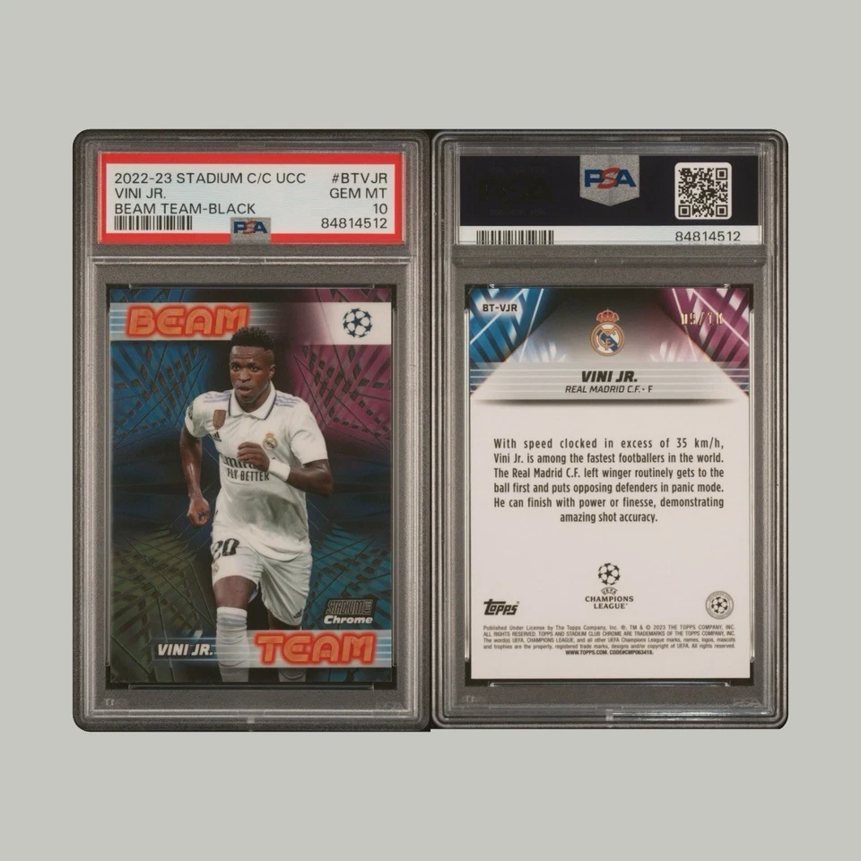 2022-23 Topps Stadium Club UCC PSA 10 Vini Jr Beam Team Case Hit POP 1 09/10 - Image 1 of 1