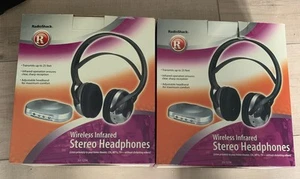 2 Sets Of Infrared Wireless Stereo Headphones Radio Shack- 1 New & 1 Open Box! - Picture 1 of 2