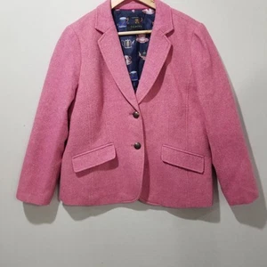 Talbots Shetland Blazer Größe 6 Small Aberdeen Rosa Fischgrät Tweed Wolljacke - Bild 1 von 12