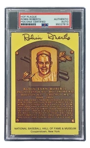 Robin Roberts Signed 4x6 Philadelhia Phillies HOF Plaque Card PSA/DNA 85027816 - Picture 1 of 4