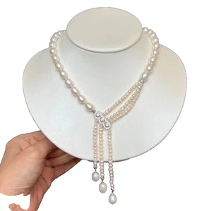 Stunning 20" AAA+ South Sea Natural White Pearl Necklace Beautiful Design - Picture 1 of 6