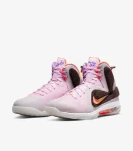 Nike LeBron IX DJ3908 600 Regal Pink/Multi-Color Blue Men's US Size 8.5 - Picture 1 of 6
