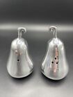 Silver Pears Salt & Pepper Shakers Heavy Silver Plated? Pewter? Hanging? 3.5?