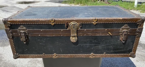 Antique Mark Cross Travel Trunk / Steamer - For Restoration Cover