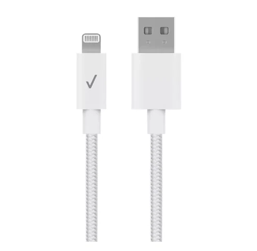 Verizon MFi-Certified Lightning To USB-A 10 Foot Braided Cable (CAB10LTOABWHT-A) - Image 1 of 3