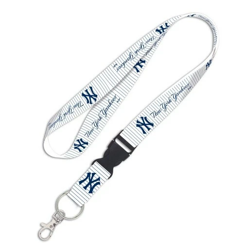 NEW YORK YANKEES KEY CHAIN LANYARD DETACHABLE BUCKLE 1" WIDTH 22" LONG  - Image 1 of 1