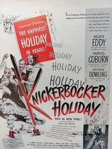 1944 Knickerbocker Holiday Nelson Eddy Charles Coburn Vintage Print Ad Christmas - Picture 1 of 5