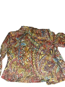 Vintage Chicos. Sz 3 Blazer,wild Colored, Nice, Retro Used,(BXGL3) Boho - Picture 1 of 8