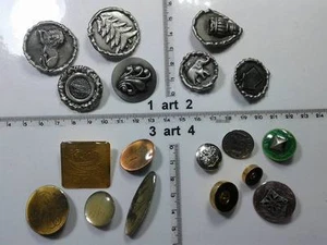 1 Lote Botones Joya Strass Esmalte Perlas Beige Buttons Boutons Vintage - Picture 1 of 1
