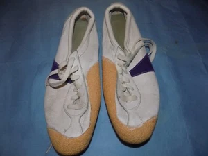 Fencing Shoes for Womens Size 6.5 White,Orange, Purple Leather Lace - Picture 1 of 2