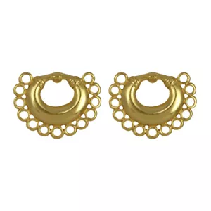 24k GP Pre-Columbian Nose Ring with Circles Drop Earrings (S)| Across The Puddle - Picture 1 of 4
