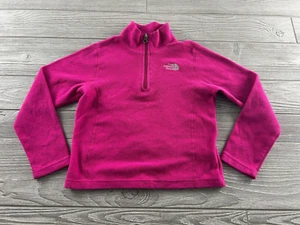 The North Face  1/4 Zip Fleece Pullover Girls Size Small 7/8 Hot Pink - Picture 1 of 8