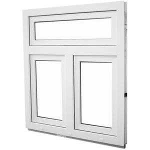 Kunststofffenster Fenster Stulp mit Oberlicht fest im Rahmen 2-flügelig 2-Fach - Bild 1 von 4