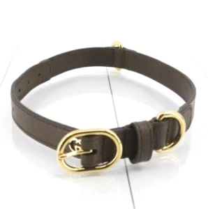 Gucci GG Supreme Interlocking G Pet Collar Beige Brown Canvas Leather Medium - Picture 1 of 7