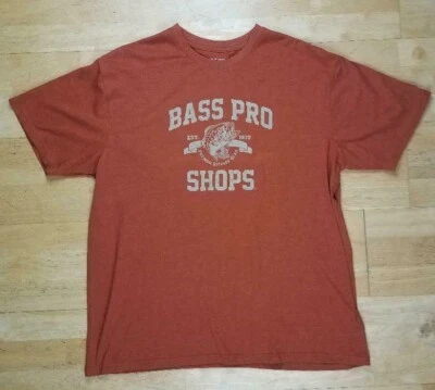 Camiseta Bass Pro Shop Hombres Talla XL Logo Aventura Manga Corta Naranja Cuello Redondo Foto 1 de 4