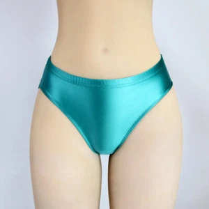 Women Sexy Panties Shiny Satin Briefs Knickers Opaque Gym Yoga Shorts Underwear - Picture 1 of 36