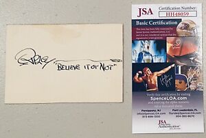 Robert Ripley Signed Autographed 3 x 4.5 Card JSA Certified Believe It Not