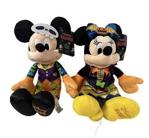 Disney 2023 Halloween 15" Mickey & Minnie Mouse Glow-in-the-Dark Plush set NEW - Picture 1 of 1