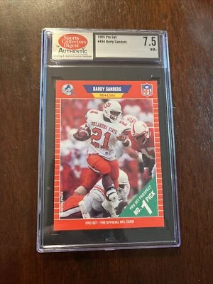 1989 Pro Set #494 Barry Sanders RC - Rookie Hall of Fame SCD 7.5 NM+ - Image 1 of 2