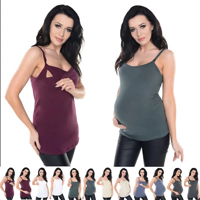 Purpless Maternity Pregnancy & Nursing Camisole Top with Bust Support Panel 8028 - Image 1 of 3