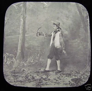 Glas Zauber Laterne Dia KOHLE MUNK PETER NO13 UM 1890 WILHELM HAUFF MÄRCHEN - Bild 1 von 2