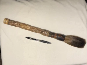 Cepillo de pelo natural suave largo caligrafía china japonesa 17,25" mango tallado - Imagen 1 de 7
