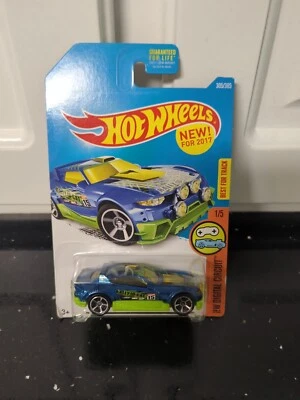 HW HOT WHEELS 2017 DIGITAL CIRCUIT #1/5 RALLY CAT BLUE/GREEN HOTWHEELS  - Image 1 of 4