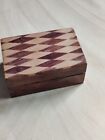 Vintage Small Wooden Trinket Box | 7.5cm x 5cm