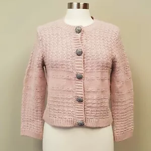 Kate Spade Jewel Knopf Textur zugeschnittene Strickjacke Größe M neu mit Etikett - Bild 1 von 12
