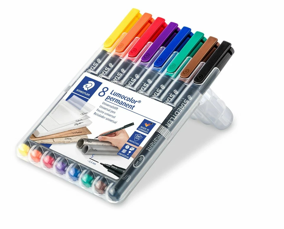 LUMOCOLOR 313WP8 - UNIVERSALSTIFT - PERMANENT -S- 8 STÜCK -STAEDTLER # NEU OVP - Bild 1 von 1