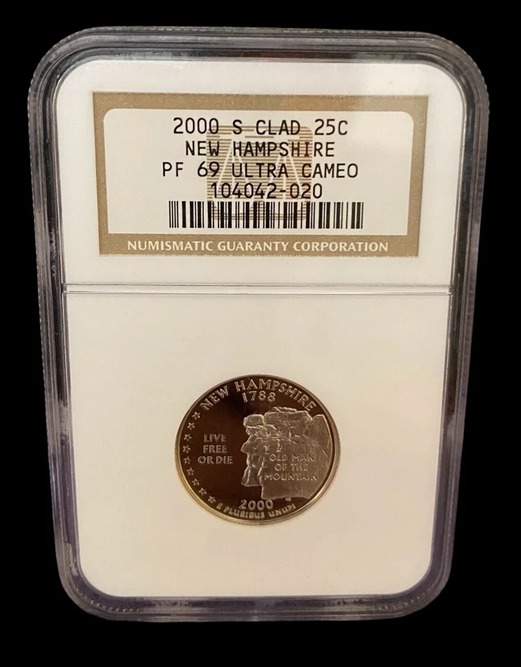 2000 New Hampshire Ultra Cameo Quarter 25 Cent PF69 NGC - Image 1 of 4