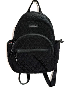 Vera Bradley Backpack Essential Small Compact Black Quilted Adjustable Strap - Picture 1 of 8