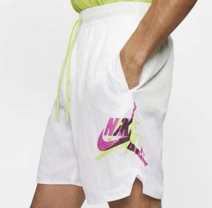 Men’s Nike Jordan Poolside Woven White Shorts Swimming Gym CZ8522-100 New Size L - Picture 1 of 7