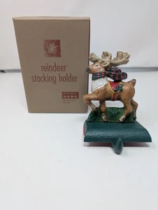 Vintage Midwest Cannon Falls SANTA'S REINDEER Cast Iron Stocking Hanger Holder - Picture 1 of 5